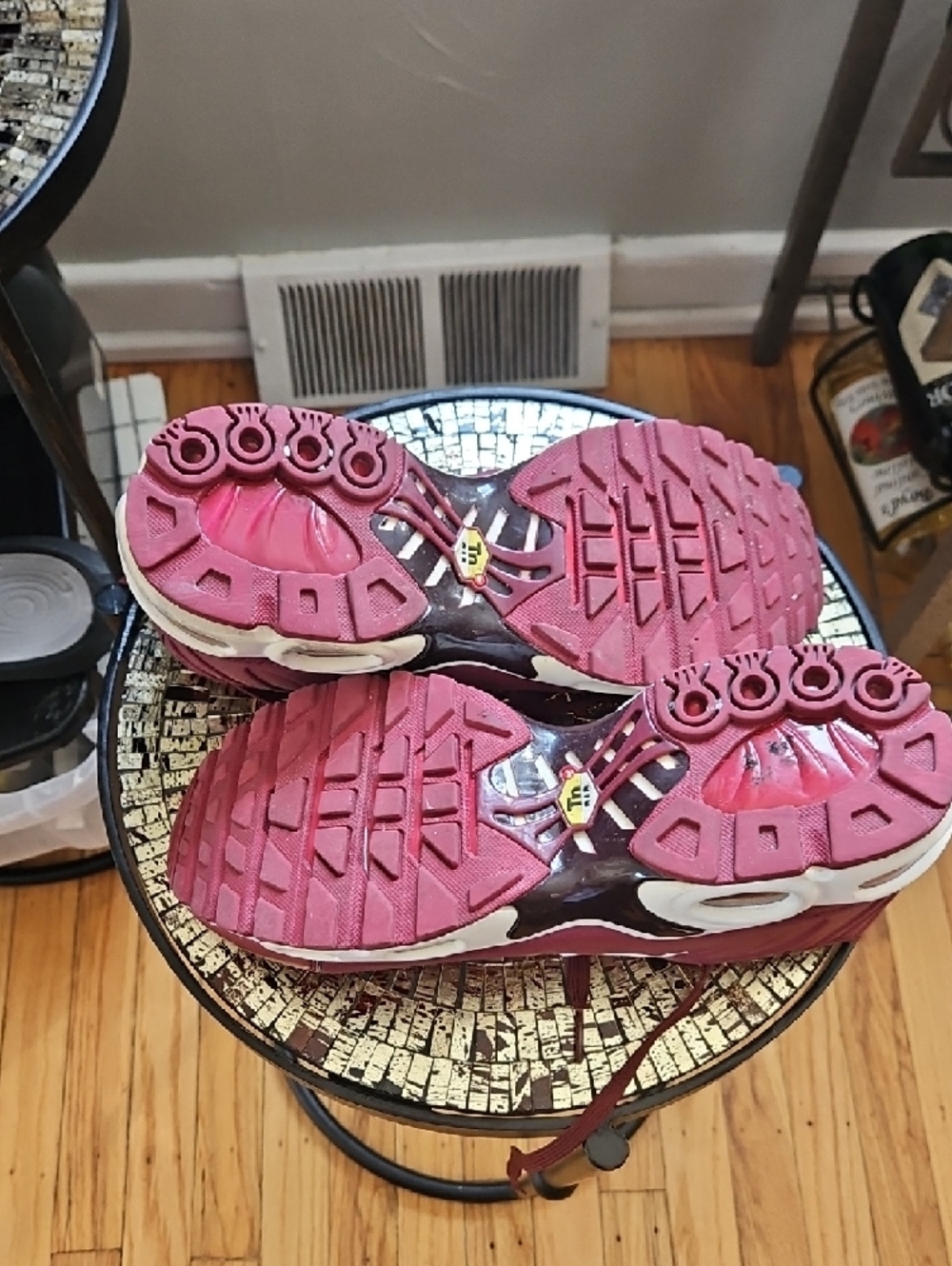 Nike Burgundy and White Air Max Sneakers - Picture 2 of 3